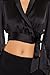 Forever 21 Women's Satin Wrap Crop Top Black Small