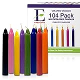 Exquizite 104 Colored Spell Candles, 8 Colors - 13 Candles of each Color - Red, Green, Black Blue, Yellow, Orange, Pink, and Purple, Unscented 5