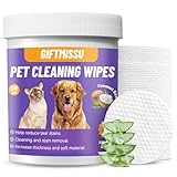 GIFTMISSU Pet Wipes for Cats & Dogs, 120 Count Gentle Plant-Based Pet Eye Wipes, Pet Ear Wipes, Dog Face Wipes and Dog Wipes for Face, Soft Non-Woven Wipes for Quick Daily Cleaning