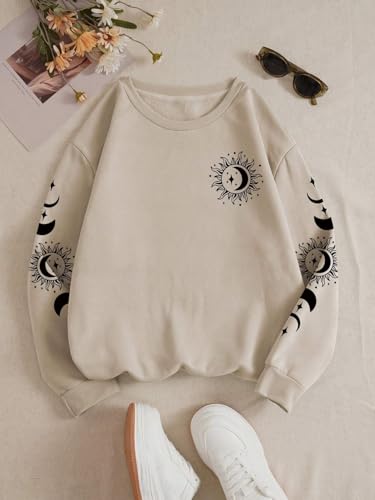 Image of Tagas Women's Sun & Moon Print Sweatshirt || Sweatshirt for Women ||Womens Winters WEAR || (WSS-22)