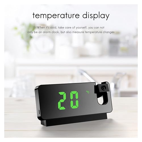Reloj despertador digital LED que proyecta la hora con brillo atenuable y puerto USB para carga 4