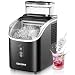EUHOMY Macchina del Ghiaccio Casa: 15 KG/24H, 16 Cubetti in 13 Minuti Macchina per il Ghiaccio Autopulente, 1,5L con Paletta/Cestello, per Cucina/Ufficio, Nero
