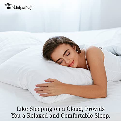 URBANHUT 100% Cotton Pillowcases, 800 Thread Count Queen Size, Ultra Soft Pillow Cases, 20X30 Inches Set of 2, Long Lasting, Hotel Quality Premium Cooling Pillow Cases, Sand