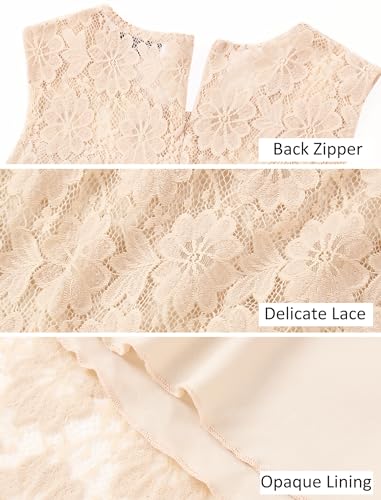 Mebius Girls Lace Dress Wedding Flower Girl Dresses Floral Flowy Sleeveless Crew Neck A-line Party Elegant Kid for 6-12Y4