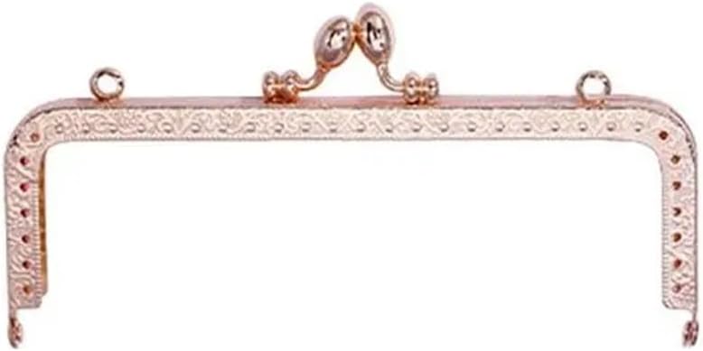 Square Metal Frame Clasp Lock 4 Pcs Bag Frame, Kiss Clasp Lock Buckle for DIY Purse Craft(20.5cm)