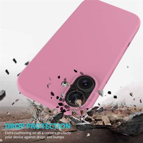 Image of ArmourPro Silicone Back Case for iPhone 16, Soft-Touch Case | Pink