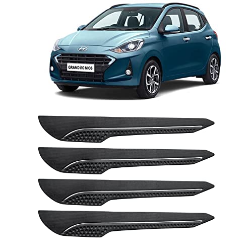 Image of AOSIS-Car Bumper Protector /Bumper Guard for Hyundai The Grand i10 with Single Chrome Stripe (4-Pcs)