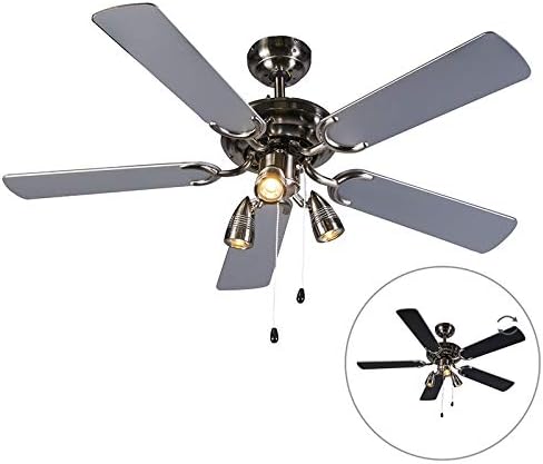 Qazqa - Ceiling Fan with Light Gray - Mistral 42- - Modern - Suitable for LED GU10 | 3 Light - Steel Fan Light - Suitable for Living Room I Kitchen I Bedroom I