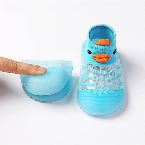 Newborn Baby Shoes Girls Boy Unisex Kids Anti-Slip Soft Rubber Sole Floor Shoe Cute Duck Summer Cotton Sock Toddler First Walker4