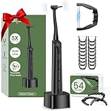 OILSAO Electric Flosser for Teeth, Water Flosser Alternative with 5 Speeds + 54 Refill Heads, 5X Cleaning & 60 Day Battery Life, Oscillation Gliding for Sensitive Gum Care, Dentist Recommended -Black