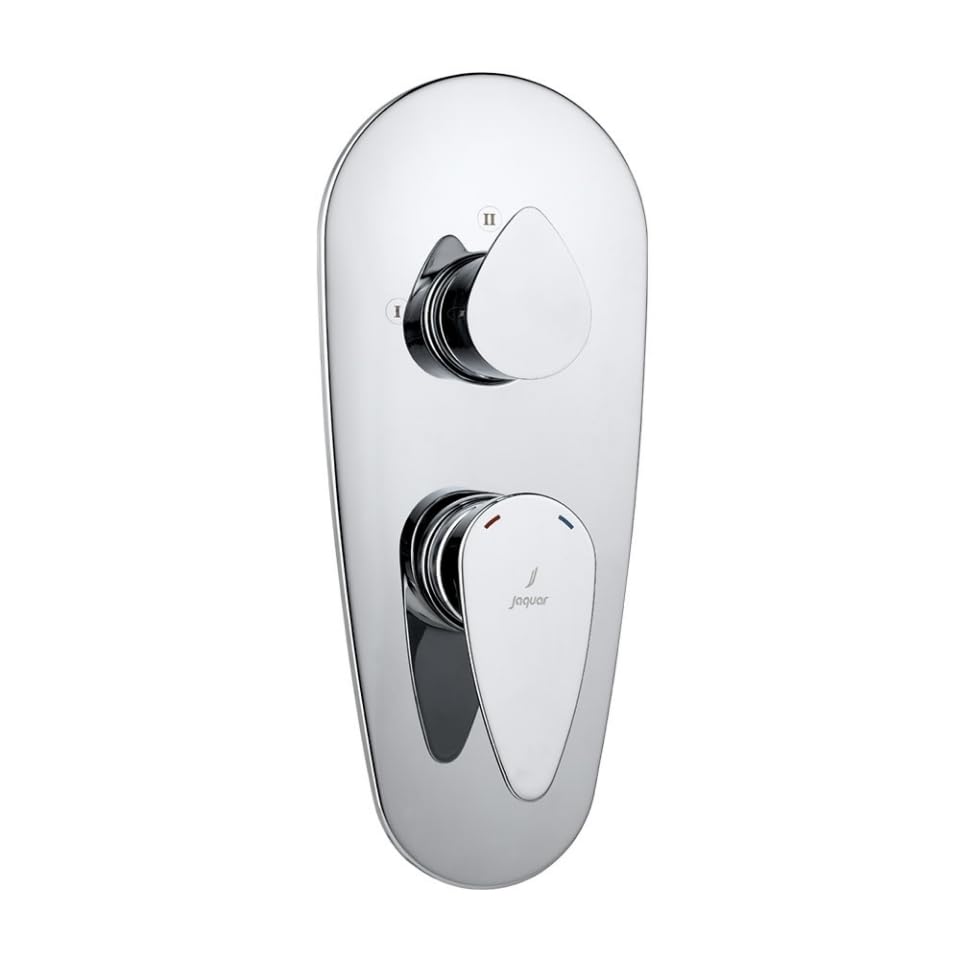 Image of Jaquar Aquamax Shower Mixer Set | Single Lever Exposed Part Kit + Concealed Body | 3-Way Diverter | Chrome Finish | Wall Mounted Bathroom Fitting Combo