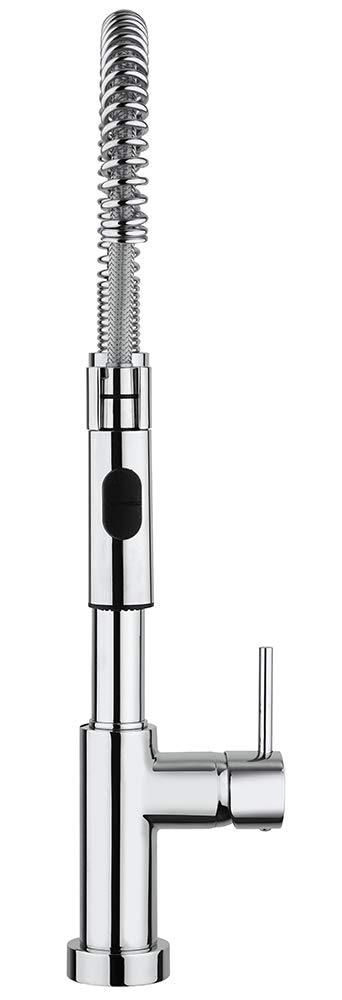 Paini – Rubinetto Miscelatore Monocomando Cucina, Lavello, Cromato, Leva laterale orientabile, con Attacco Doccia Automatico, Design moderno, interamente prodotto e lavorato in Italia