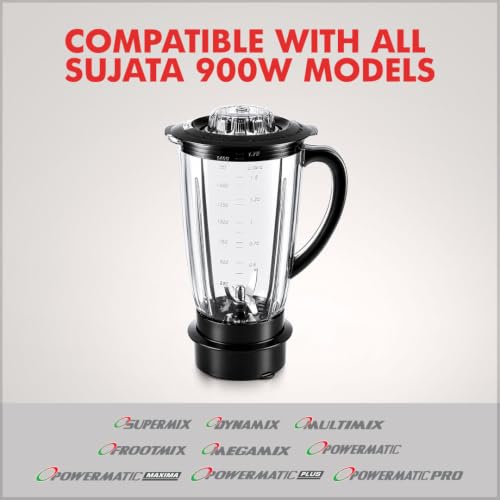 Image of Sujata 1750 ml Blender Jar | Compatible with all 900W Mixer Grinders |Unbreakable Transparent Liquidizer, Stainless Steel Blades | Ergonomic Handle |Perfect for Smoothies, Milkshakes & Juices | Black