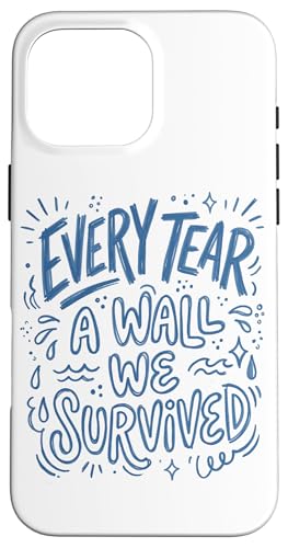 Every Tear A Wall We Survived Blue Doodle ���p�A�[�g �X�}�z�P�[�X iPhone 16 Pro Max �p