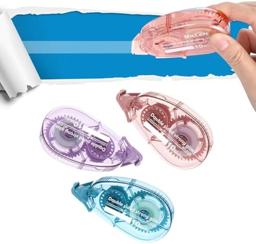 Wekvgz 8pcs Double Sided Tape Roller 5mmx5m Adhesive Scrapbook Glue Tape Roller Portable Double-Sided Adhesive Tape Runner For DIY Craft Cards - View #2