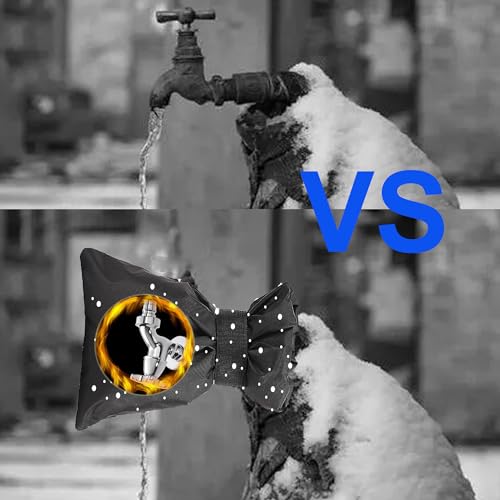 Grospe SLTBHZ01 Outdoor Faucet Covers For Winter Freeze Protection, Upgrade Thicken 8.7 Inch W X 6 Inch H Outside Garden Faucet Socks For Winter, Waterproof Reusable Hose Bibs Insulated Spigot Cover thumb #5