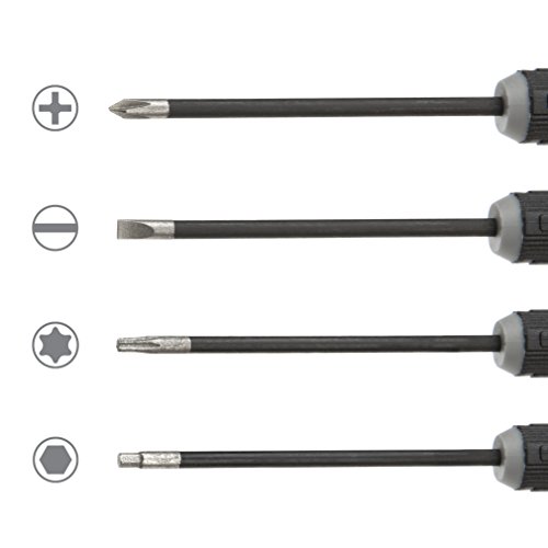 Steelman 12-Piece Diamond Tip Precision Electronics Screwdriver Set, Variety Of Slotted/Phillips/Hex/Torx Sizes, Swivel-Head, Magnetized Tips #TOP3