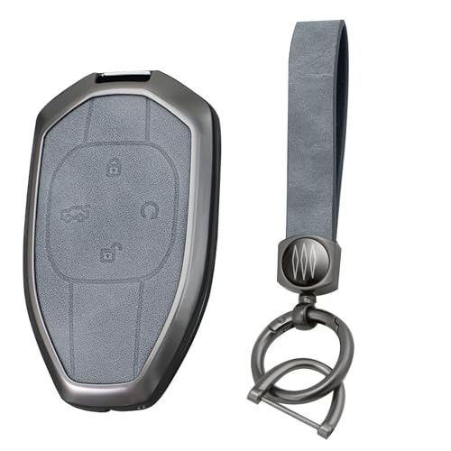 KUNIO Zinc Alloy Car Key Fob Cover Fit for Trumpchi GAC 2021 Empow J11 J12 GS8 GM6 Key Protective Cover Keychain Key Holder Key Cover F Type 4 Button-A Keychain