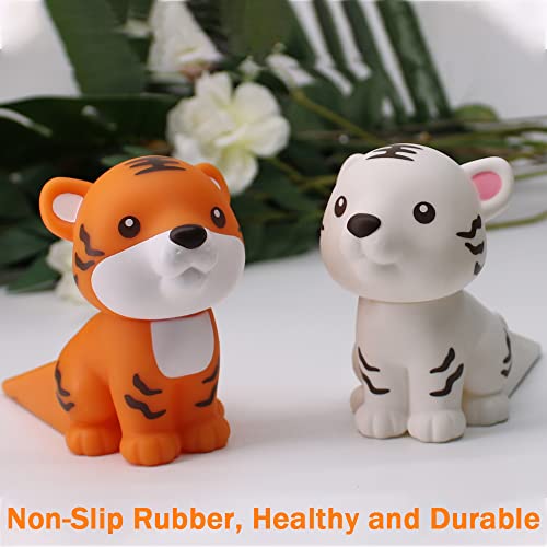 Cute Tiger Door Stopper, Non-Slip Door Wedge, Sturdy And Durable Animal Decor Door Stop For Home And Office, Doorstop Fit For Door Bottom Seam (0.2" - 1") Orange #TOP2