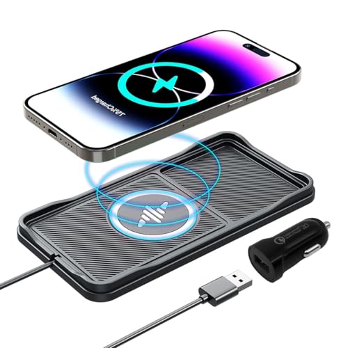 zitronix® Wireless Charger Car Charging Pad 15W Fast Wireless Phone Charger Cell Phone Flat Charging mat Compatible with iPhone 11/12/12/14/15 Galaxy S21/S22/S23/24 NOTE10