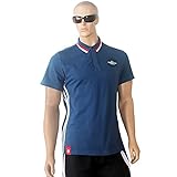 Col polo côtelé, avec liseré contrasté et patte à trois boutons.