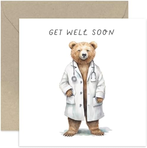 Old English Co. Cute Get Well Soon Card for Him or Her - Adult or...