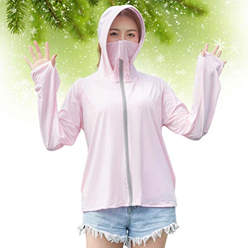 Jaqueta feminina com capuz e proteção solar KesYOO com proteção UV, manga comprida, casaco de zíper
