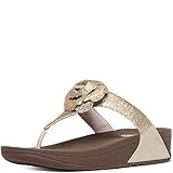 FitFlop Women's Glitterosa Flip Flop, Gold, 7 M US