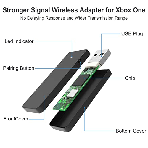 Adhjie Wireless Adapter For Xbox One/Xbox One S/Xbox One Elite Series Controller,Wireless Gaming Receiver Adapter For Windows 10/8/7 #TOP3