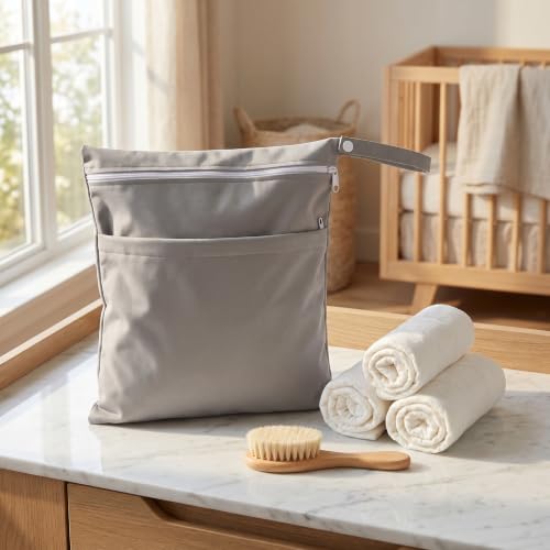 Bolsas de pañales impermeables OUNONA reutilizables para trajes de baño y viajes con bebés 4