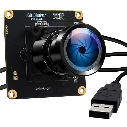 ELP Starvis USB Camera Module 0.0001Lux Ultra Low Light H.264 HDR 1080P Security Webcam Module with 110° Wide Angle Lens Plug and Play for Linux Windows Raspberry Pi