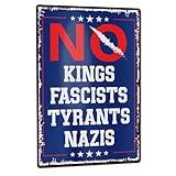 No Kings Fascists Nazis Wall Decor, Anti-Trump Sign for Yard Fence Resist Fascism Metal Tin Sign Decoration 8' x 12'