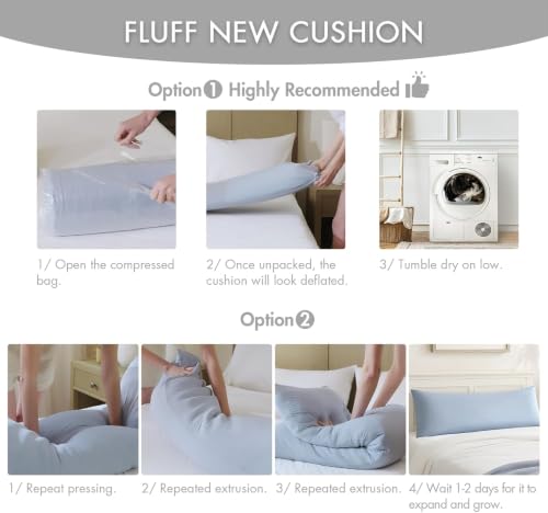 Madison Park Cooling Body Pillow for Side Sleeper Adult, 20x 54 Light Grey by Madison Park - Used condition - Image 9