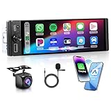 Rimoody 2G+64G Android Single Din Car Stereo Wireless Carplay Android auto 6.28 Inch in-Cell Touchscreen 1 Din Car Radio Bluetooth GPS WiFi FM/RDS EQ USB/Type-C SWC Backup Camera