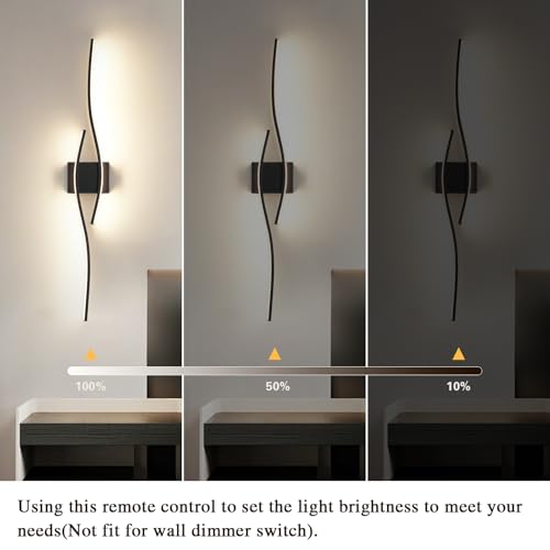 Image of LED Modern Vanity Lights Dimmable Over Mirror 39.4 inches Black Bathroom LED Vanity Light for Bathroom Living Room 3300K Warm Light