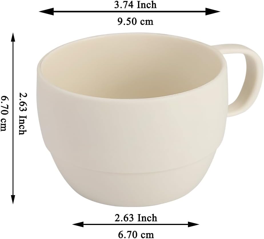 Coffee Mugs Set of 6, Coffee Cups 12oz, Durable Light Weight Plastic Mugs for Home, Outdoor, Picnic, Camping, Idea Birthday Gift image 2