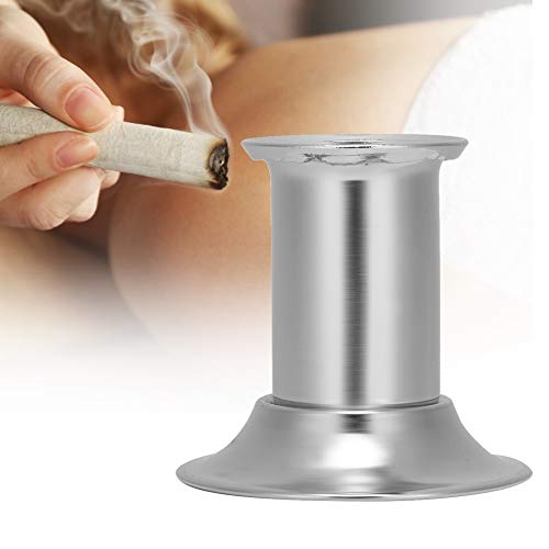 Image of Stainless Steel Moxa Stick Extinguisher, Multi-specification Optional Moxibustion Roll Extinguisher With Ash Collector Tray Dish Stable Base,2.13 * 3.23 * 2.76inch (4CM)