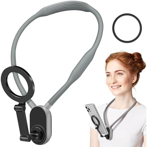XSMNER Magnetic Neck Phone Holder, Phone Neck Mount, Magnetic Neck Mount for Phones, Hand Free POV/Vlog Phone Holder, iPhone Chest Mount, Video Recording for iPhone 15 14 13 12 Seires Cover