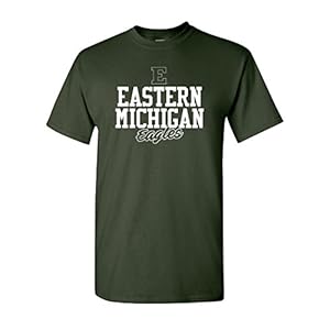 Green Eastern Michigan Eagles Adult T-Shirt (Large)
