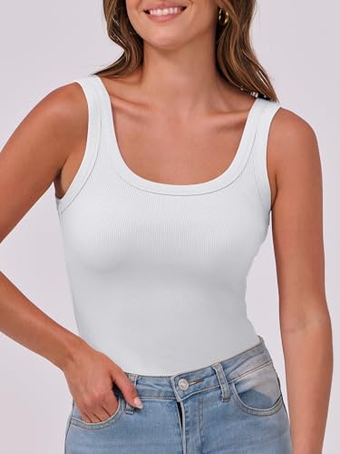 ANRABESS Womens Sleeveless Scoop Neck Tank Top Ribbed Fitted Summer Basic Slim Cute Tops 20253