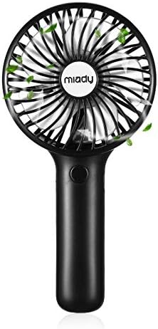 Miady 5000mAh Handheld Portable Fan(7-20 Hours Runtime), USB C Rechargeable Battery Operated 3 Speed Mini fan for Home Office Travel Outdoor and Camping