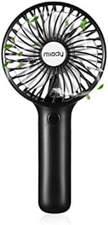 Miady 5000mAh Handheld Portable Fan(7-20 Hours Runtime), USB C Rechargeable Battery Operated 3 Speed Mini fan for Home Office Travel Outdoor and Camping