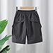 Kids Summer Cargo Shorts Casual Elastic Waist Loose Knee Length Bermuda Shorts with Flap Pockets for 2-14 Years