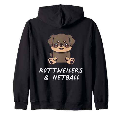 Rottweilers & Netball Kawaii Cucciolo Cane Amante dei cani Felpa con Cappuccio