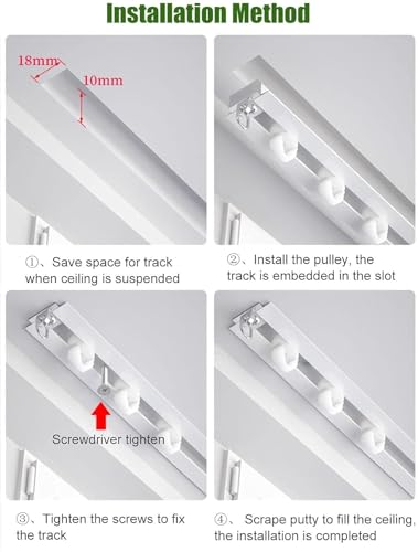 Support de plafond pour rail de rideau droit caché éliminant les fixations - 8