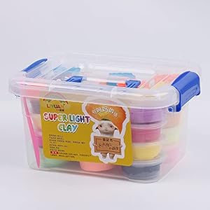 JZK Set 24 kleuren ultralichte zachte lucht droge klei, luchtdrogende boetseerklei voor kinderen, creatief speelgoed…
