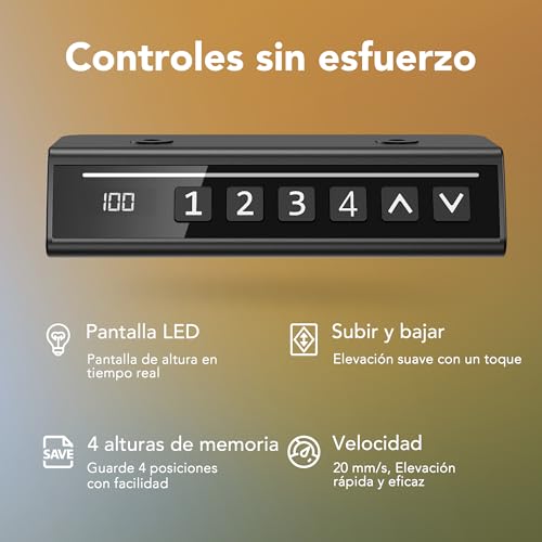 HUANUO höhenverstellbarer Schreibtisch 80x48cm mit 4 Memory-Steuerung – Ansicht 4