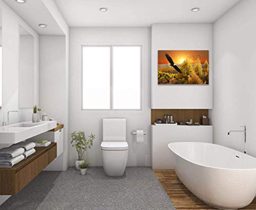 American Bald Eagles Artworks Canvas Wall Art Motivational Posters Framed Animal Canvas Painting Picture For Wall (24X36Inch) #TOP4