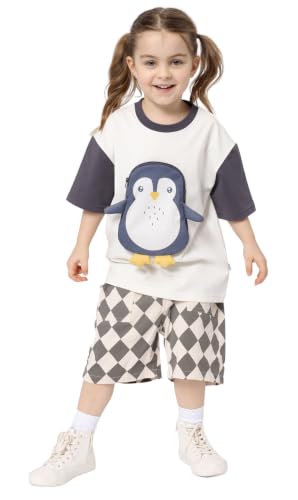 Snuggz Penguin Kids T-Shirt with Secret Zip Pocket for Ages 3-4 Premium 3D Animal Print Top in Soft 100% Cotton Fun Unisex Kids Clothes Graphic Tee for Daily Adventures