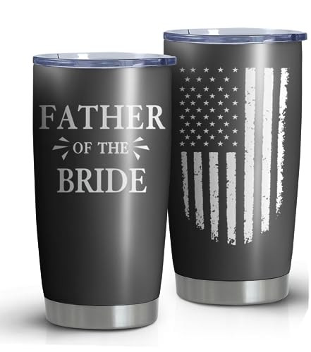 Subvise Father of Bride Tumbler,Double Wall Stainless Steel Vacuum Insulated Water Botter Cups- Gifts for Bridal Shower,Bachelor Party,Bachelorette,Engagement,Wedding(20 oz, Father of Bride)